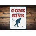 thumbnail image 1 of Gone to the Rink Novelty Sign, Metal Wall Decor - 10x14 inches, 1 of 4