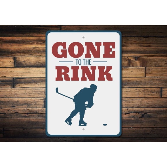 Gone to the Rink Novelty Sign, Metal Wall Decor - 10x14 inches