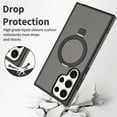 thumbnail image 2 of Magnetic Matte Phone Case with Ring Kickstand for Samsung Galaxy S23 Ultra (6.8"), Compatible with MagSafe and Magnetic Car Mount/Power Bank, Anti-Scratch, Protective Translucent Back Cover, Black, 2 of 7
