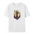 thumbnail image 7 of Anchor Rope Men's T Shirts Yellow Flame T-Shirt for Men Crew Neck Tees Cotton Tops, White, L, 7 of 7