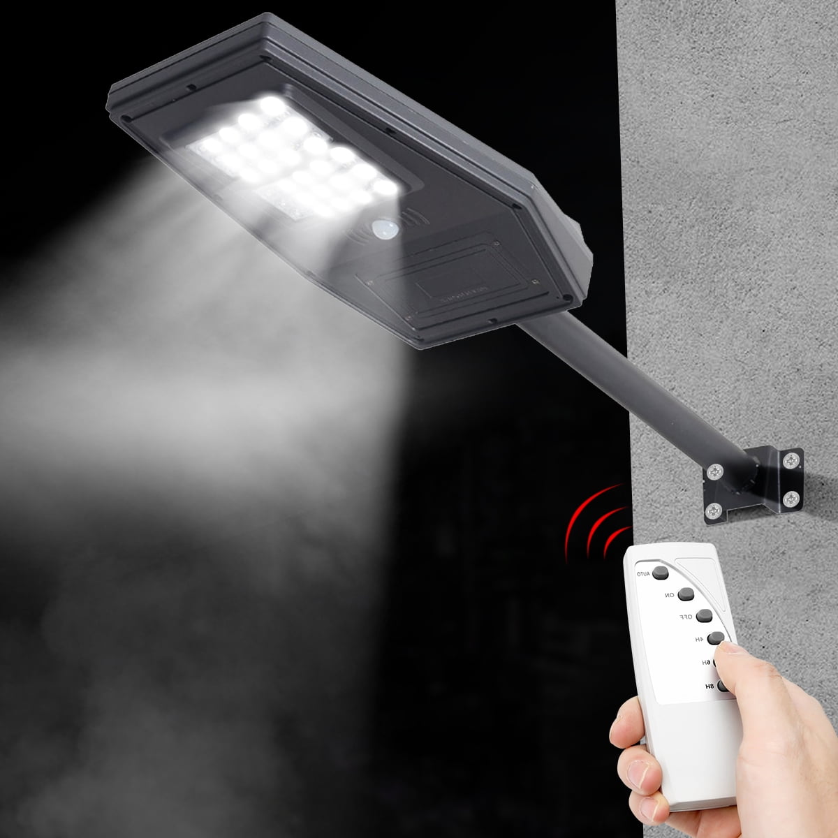 30W LED Solar Street Lights, Outdoor Dusk to Dawn Pole Light with