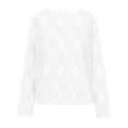 thumbnail image 5 of Womens Lace Long Sleeve Mesh Tops Mock Neck Sheer Blouse Sexy See Through Floral Layering Tee Shirt, 5 of 6