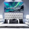 thumbnail image 5 of HFDF Large Wall Decor For Living Room Canvas Wall Art For Bedroom Blue Aurora Scenery Painting Artwork Modern Canvas Art Prints Ready To Hang Office Pictures For Hotel Room Wall 24x20inch Framed, 5 of 6
