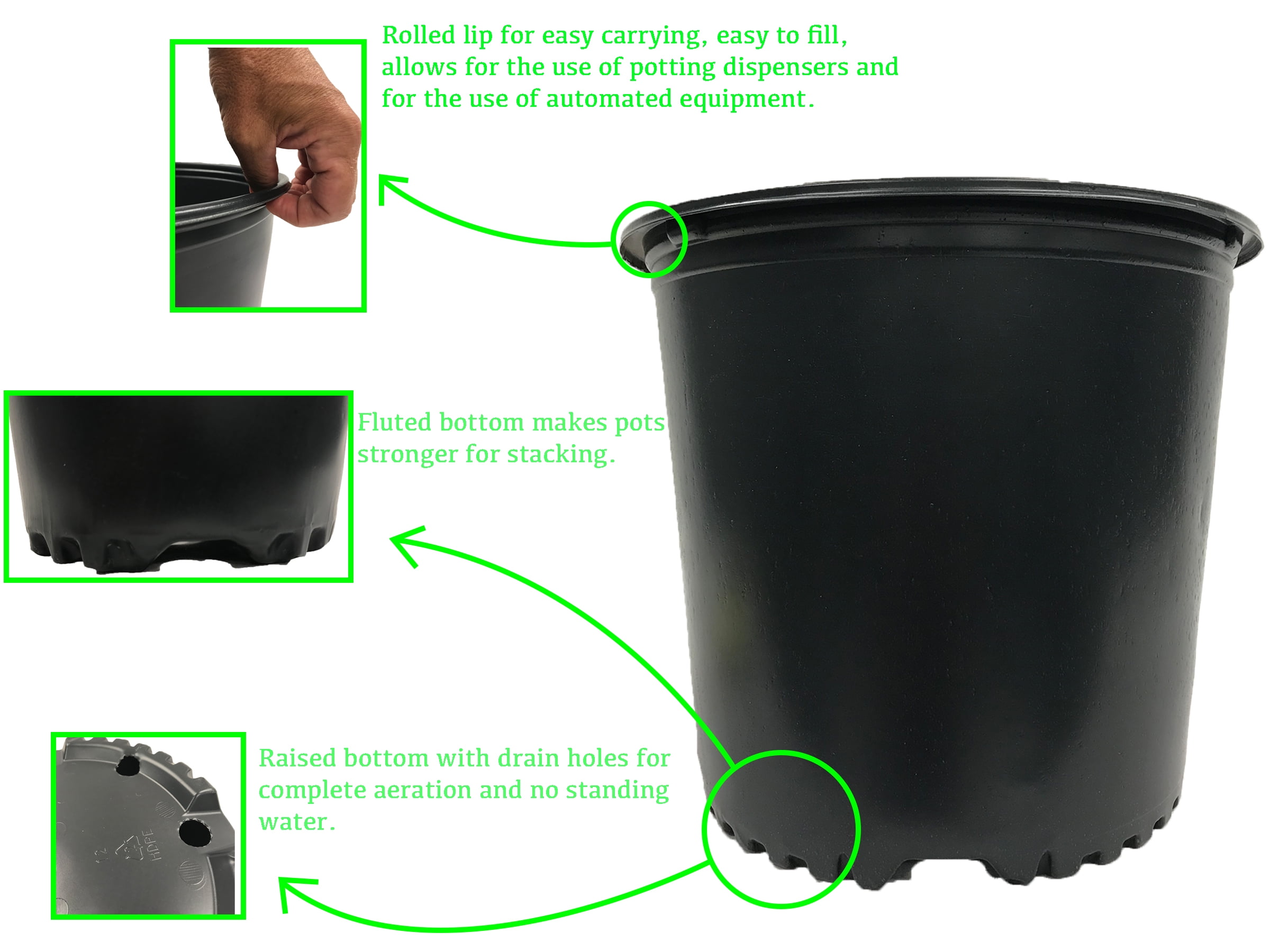 Plastic Garden Nursery Pots, Set of 20