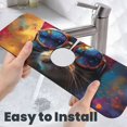 thumbnail image 6 of Kdxio Cool Cat With Sunglasses Pattern Non-Slip Diatom Mud Faucet Drain Pad,Self Absorbent Mat for Kitchen Sink for Variety Kitchen & Bathroom Countertops, 6 of 7