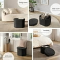 thumbnail image 5 of Highcool Round Ottoman with Storage Space, 18 Inch, Ottoman Footrest, Boucle Foot Stool Ottoman 330lbs, Ottoman, 5 of 7