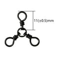 thumbnail image 4 of Set de Conectores Giratorios para Pesca en Corrientes kusrkot 2 Piezas 3 Vías Acero con Alto Contenido de Carbono Níquel Negro, 4 of 7