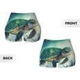 thumbnail image 5 of Haiem Watercolor Turtle1 No Front Seam Biker Shorts for Women Yoga Workout Gym Bike Shorts with Tummy Control Moisture-Wicking-X-Large, 5 of 9