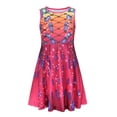thumbnail image 2 of Robes Petites Filles Tout-Petits Enfants Filles Été Col Rond Sans Manches Robe Imprimé Floral Décontracté Plage Fête Robes Tout-Petits Robes Rouge 3 Ans-4 Ans, 2 of 7