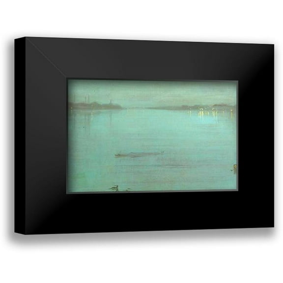 Whistler, James McNeill 14x11 Black Modern Framed Museum Art Print Titled - Nocturne Blue And Silver Cremorne Lights 1872