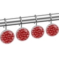 thumbnail image 2 of Christmas Shower Curtain Hooks（Set of 12）for Home Hotel Shower Rods Bathroom Crystal Glass Print Stainless Steel Round Curtain Hooks, 2 of 5
