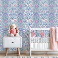 thumbnail image 3 of Boho Peel and Stick Wallpaper Soft Floral Pastel Pink Purple Blue Flowers Wall Mural 23.6in x 9.8ft Self Adhesive Removable Wall Paper Renter Friendly Wallpaper for Bathroom Kitchen Kids Bedroom, 3 of 8