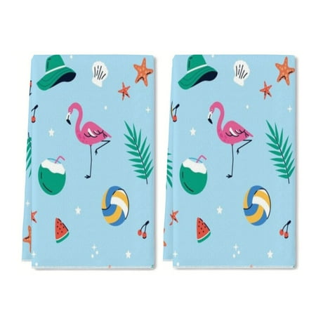 

Zhmjortal Quick Dry Dish Towels 16 x 24inch Summer Pattern Kitchen TowelDishcloth Hand Towels for Housewarming Dining Home Wedding Banquet Buffet (2 Pcs Polyester)