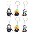 thumbnail image 1 of 6PCS Halloween Keychain Creative Cute Cartoon Alloy Pendant Keychain Key Ring, 1 of 10