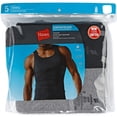 thumbnail image 2 of Hanes Men's ComfortBlend Ribbed Tank Tops 5 Pack Black and Gray Ashirts, 2 of 4