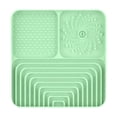 thumbnail image 2 of 3-in-1 Silicone Slow Feeder and Lick Mat for Dogs, Suction Cup Pet Feeding Tray with Water Bowl, 7.87x7.87 Inch Enrichment Mat for Meals, Bathing and Grooming(3-in-1-Green), 2 of 7