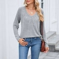 thumbnail image 6 of Long Sleeve Tops for Women Casual V Neck Lightweight Shirt Loose Fall Basic Tee Dressy Work Blouses 2025, 6 of 7