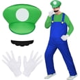thumbnail image 2 of Satmonnus Super Brothers Costume Halloween Cosplay Jumpsuits with Hat and Mustaches, Festivals and Carnivals, Fancy Dress Outfits Halloween Costumes, Family Matching Halloween Cosplay Outfits, 2 of 9