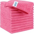 thumbnail image 1 of HOMEXCEL Microfiber Cleaning Cloth 12 Pack, Pink Premium Microfiber Towels for Cars, Lint Free, Scratch-Free, Highly Absorbent, Reusable Cleaning Rags for Car, Household, Kitchen, 11.5"X11.5", 1 of 6