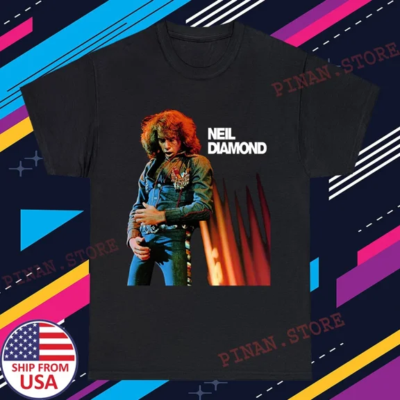Reprint Rare Neil Diamond Hot August Night Men's Black Size S-5XL