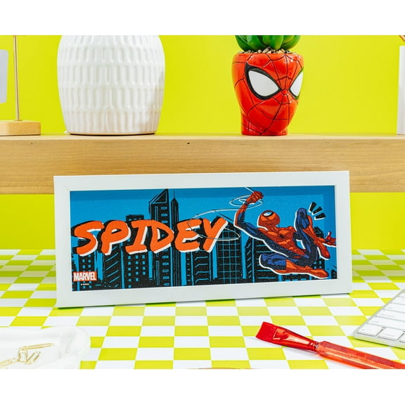 Spider Man Hometown Hero 12x5 Framed MDF Wall Art