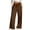 Coffee, variant on Womens High Waisted Trousers Fashion Solid Color Straight Wide Leg Casual Long Pants With Pocket Blue L