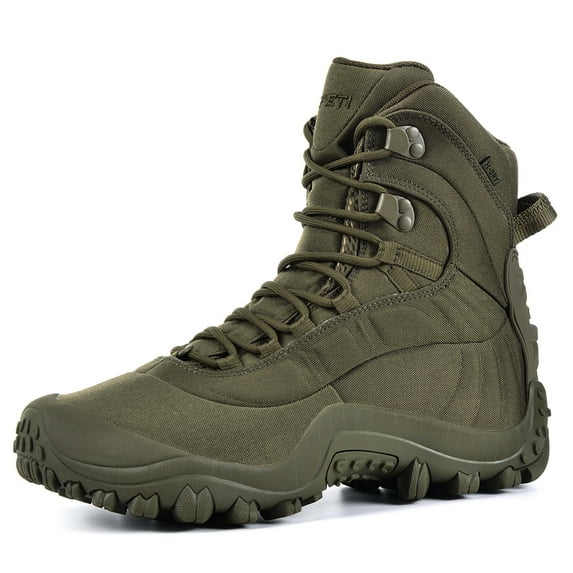 XPETI Men's Hiking Boots Waterproof Tactical Military Combat Boot Olive Size 13