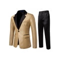 thumbnail image 2 of Men's Slim Fit Peaked Lapel Tuxedo Blazer Embossed Performance Formal Wear Printed Flap Pockets Suits for Prom Party Event Banquet Nightclub Ceremonies Photo, 2 of 9