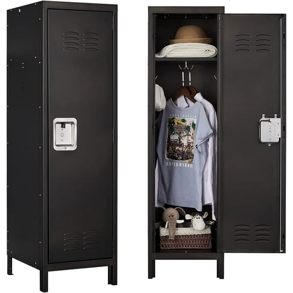 STANI Metal Locker Steel Storage 55.1" Wardrobe Cabinet,Office School Gym Bedroom Metal Storage Locker Cabinets for Employees Students Steel Locker