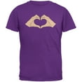 thumbnail image 1 of Heart Hands Purple Adult T-Shirt, 1 of 1