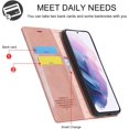 thumbnail image 5 of Case for Samsung Galaxy S22 5G, Vintage Classic Matte Leather Wallet Case Flip Notebook Style Cover with Magnetic Closure Kickstand Card Slots - Rose Gold, 5 of 16