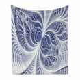 thumbnail image 1 of Art Abstract Soft Flannel Fleece Throw Blanket, Abstract and Quirky Design of Digitally Generated Fractal, Cozy Plush for Indoor and Outdoor Use, 70" x 90", Dark Lavender Ceil Blue, by Ambesonne, 1 of 5