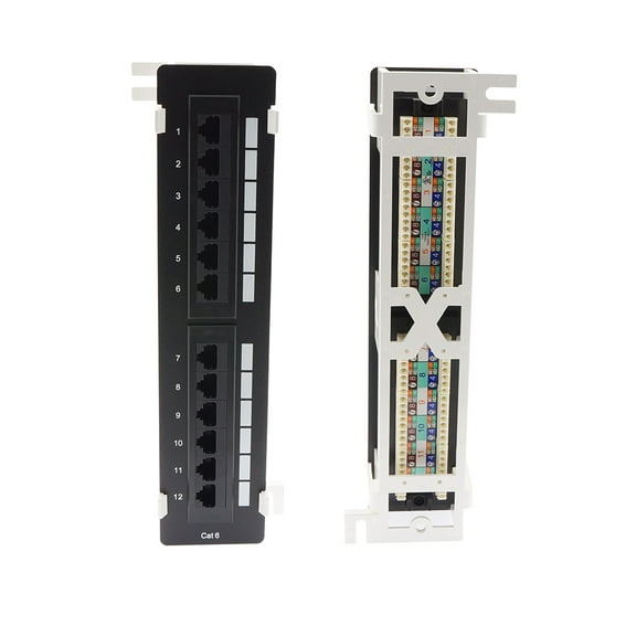 ACCL Cat.6 110 Type Patch Panel 12Port Vertical w/Bracket, 1 Pack