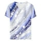 thumbnail image 2 of Blusas de Manga Corta para las Mujeres Impresión de Verano V-Cuello Blusa de Manga Corta, Poliéster Casual Top para las Mujeres, Lavado a Mano Toda la Temporada, 2 of 4