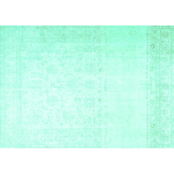 Ahgly Company Indoor Rectangle Persian Turquoise Blue Traditional Area Rugs, 3' x 5'