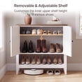 thumbnail image 6 of Asofer Shoe Storage Cabinet with Doors, 3-Tier Farmhouse Shoe Organizer with Height-Adjustable Shelves, Wood Top Entryway Cabinet for Hallway, Closet, Living Room, White, 6 of 10