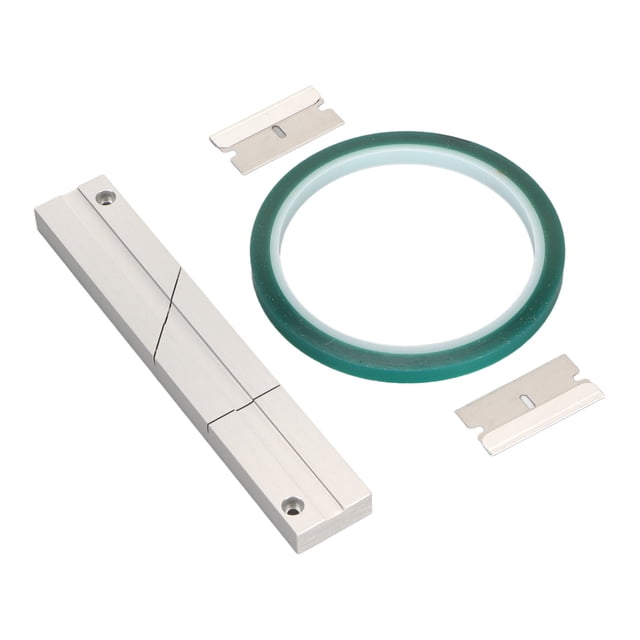 Tape Splicing Block, Hard Anodized Finish 1/4 10 Inch Tape Splicing Set Green Easy Installation Leader Tape for Universal Tape and Reel Recorders
