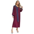thumbnail image 2 of TSSOE Unisex Women Men Clergy Robe V-neck Color Block Split Zipper Front Choir Robe Pulpit Gown For Church Burgundy L, 2 of 7