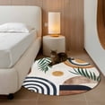 thumbnail image 3 of Abstract Boho Large Area Rugs for Bedroom Living Room, Soft Non Slip Carpet Bedside Rug, Bohemian Palm Leaf Geometric Leaf Circle Round Floor Cover Kitchen Accent Rug 3' for Dining Room/Office, 3 of 9
