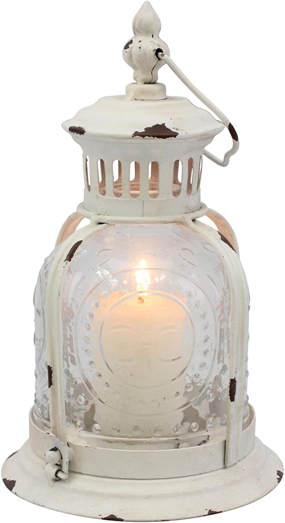 or Create a Relaxing Spa Setting For Indoor or Outdoor Use Stonebriar Antique Worn White Metal Candle Lantern Use As Decoration for Birthday Parties a Rustic Wedding Centerpiece