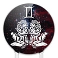 thumbnail image 3 of Acrylic Gemini Twins Zodiac Sign Horoscope in Space Cake Topper Party Decoration for Wedding Anniversary Birthday Graduation, 3 of 6