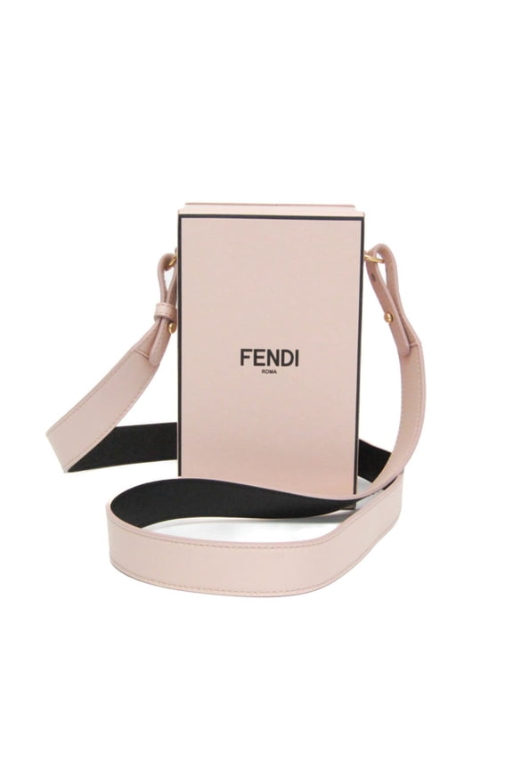 Pre-Owned Fendi Box 8BT339 Women's Leather Shoulder Bag Pink