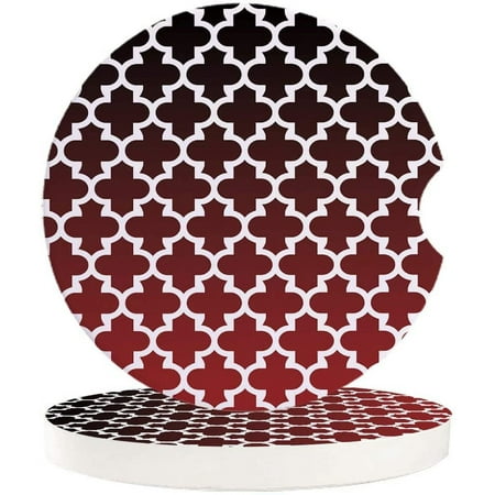 

FMSHPON Red and Black Gradient Retro Moroccan Pattern Set of 6 Car Coaster for Drinks Absorbent Ceramic Stone Coasters Cup Mat with Cork Base for Home Kitchen Room Coffee Table Bar Decor
