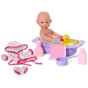 Kidoozie Bathtime Baby, 12-Inch Doll, Bath tub and Accessories for Kids, Pretend Play, Ages 3 and up