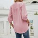 thumbnail image 5 of Tops de Mujer Blusa Informal Elegante Camisas de Gasa Con Cuello en V Botones Color Sólido Jersey 3 4 Camiseta de Manga Odeerbi ODB172629, 5 of 5