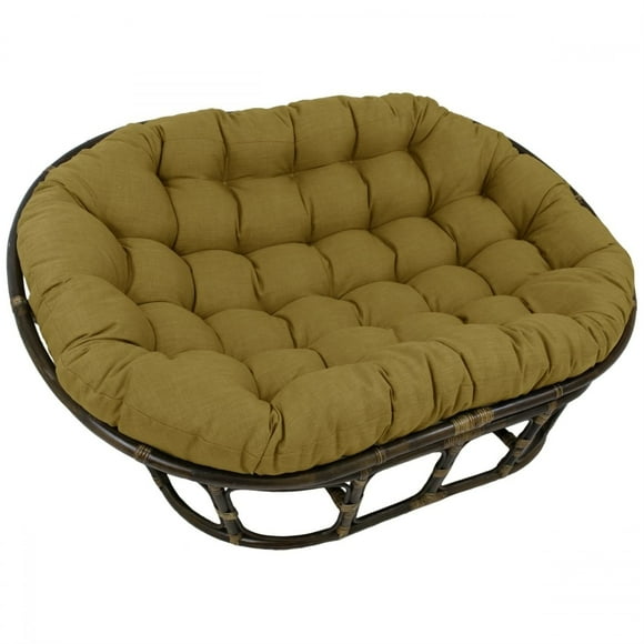 Blazing Needles Solid Tufted Outdoor Double Papasan Cushion, 78 x 58, Wheat