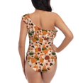thumbnail image 5 of Sikiie Autumn Fox Pumpkin Lazy Print Women One Piece Swimsuits Tummy Control One Shoulder Bathing Suits Ruffle Swimwear, From S to XXL-Large, 5 of 6
