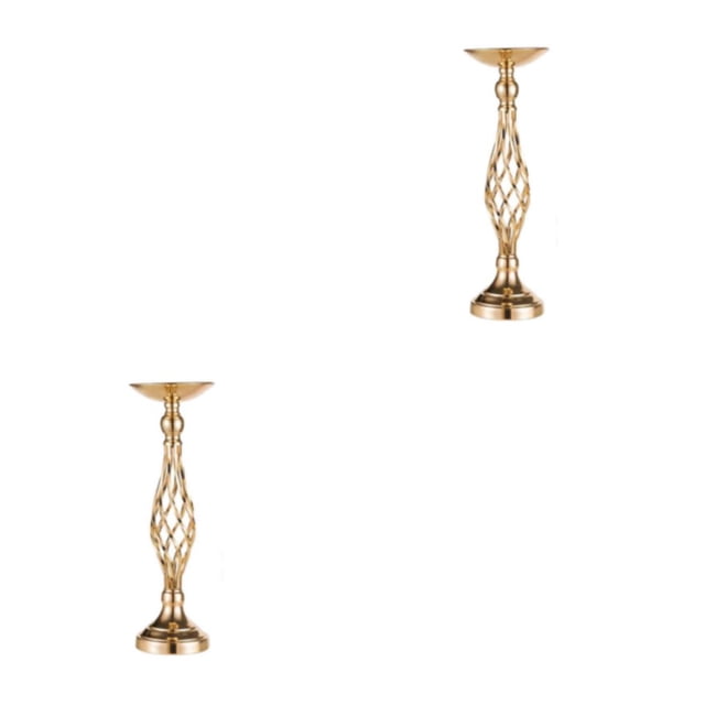 Minnieouse Decoración de fiesta en casa duradera y elegante con candelabros de metal y exhibiciones de flores Floreros Oro francés Oro francés 2Conjunto