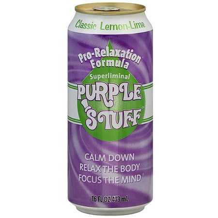 Purple Stuff Classic Lemon-Lime Beverage, 16 oz (Pack of 12)