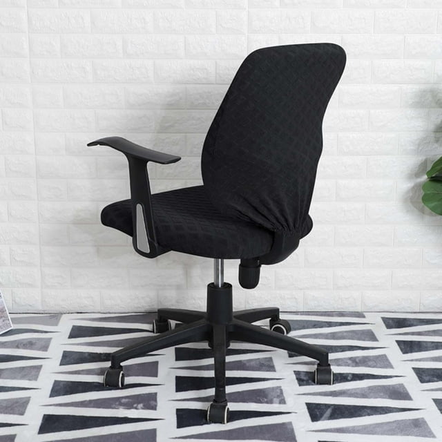 Funda para silla de oficina, fundas para silla elásticas a prueba de aceite, lavables, a prueba de polvo, estirables, funda Universal para silla de es , negro Soledad Cubierta de asiento